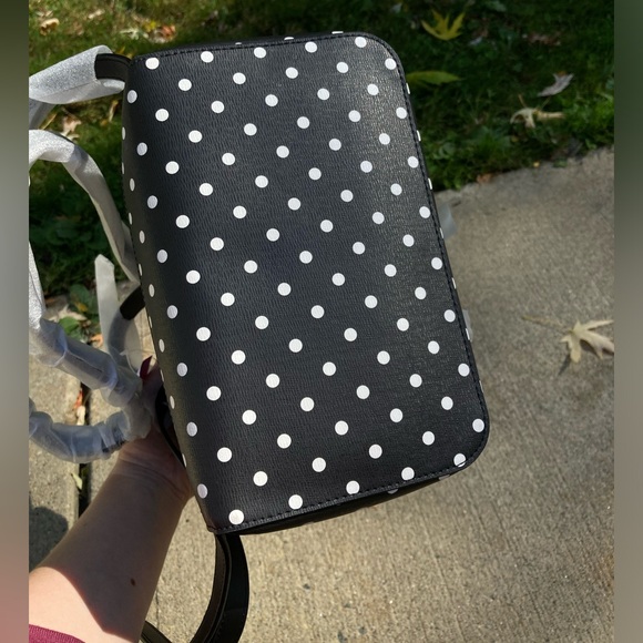 Disney x Kate Spade Minnie Mouse Ears Red Bow Black & White Polka Dot Back Pack - Picture 11 of 17